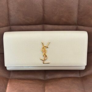 Yves Saint Laurent Kate Clutch Bag - Cream/Gold